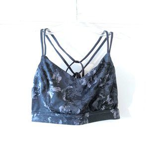 Old Navy Active Strappy Sports Bra, Dk Gray Floral